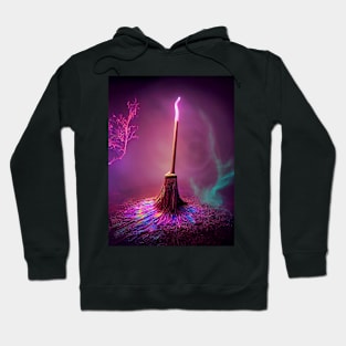 Magical Broomstick Working Its Magic (on White T's) Hoodie